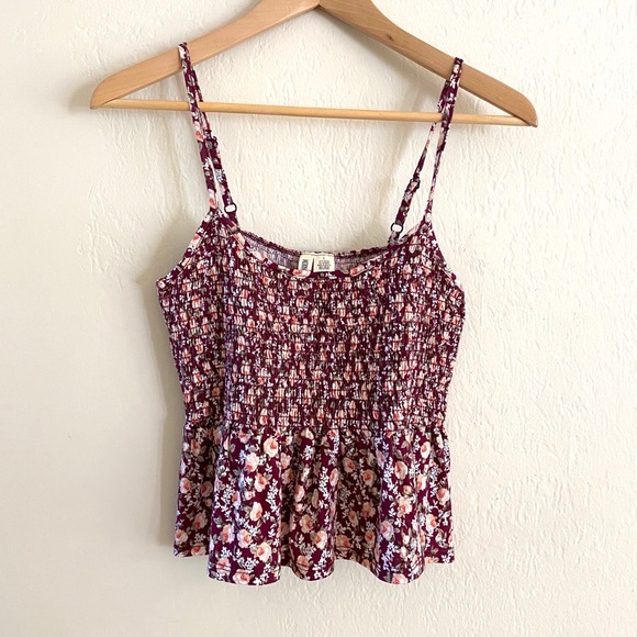 Sky and Sparrow Tops - Floral smocked peplum top